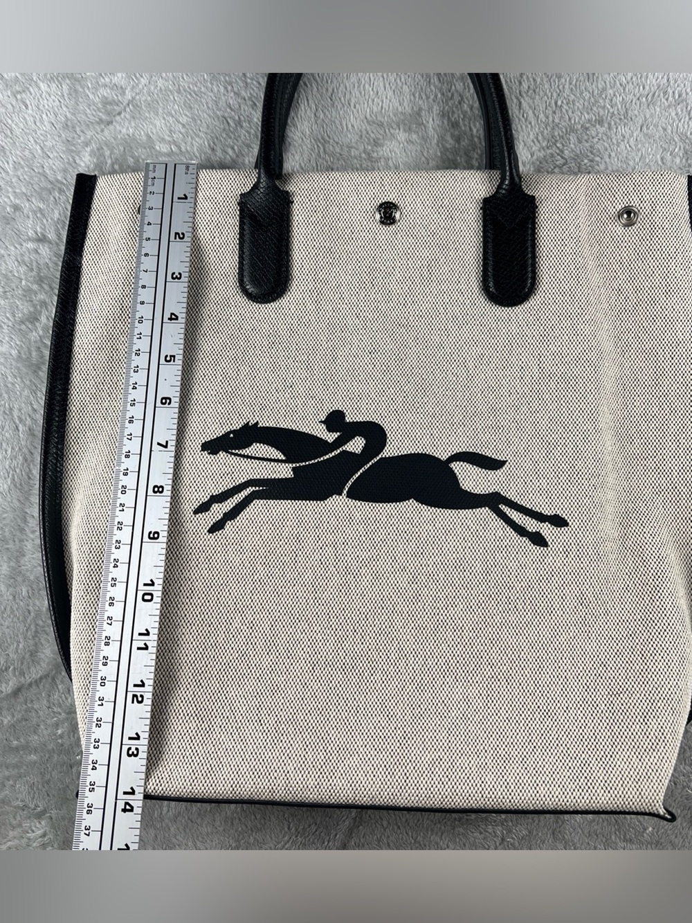 Longchamp Essential Toile Canvas & Leather Tote Women's White - Picture 7 of 13